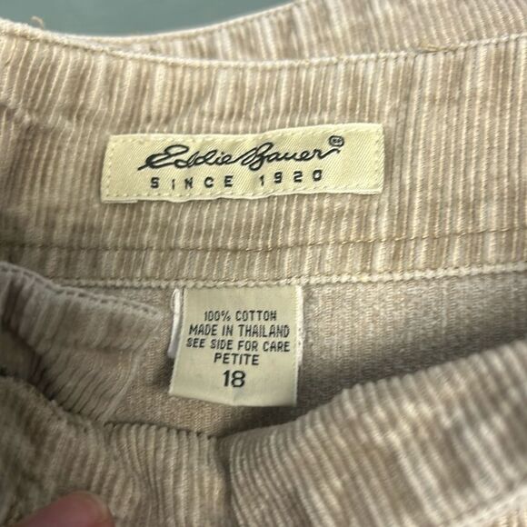 Eddie Bauer Womens 18Petite Corduroy Long Skirt Tan 100% Cotton Modest Back Slit - Picture 15 of 15